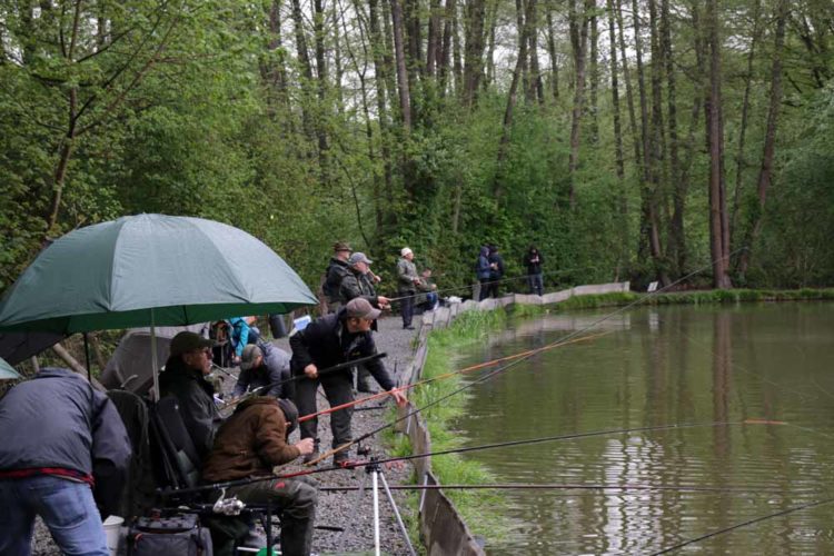 Für alle 50 BLINKER-Leser war genügend Platz an der Anlage in Millerscheid. Für die Veranstaltung wurde das Gewässer extra abgesperrt, sodass jeder die gleichen Chance auf schöne Fische hatte.