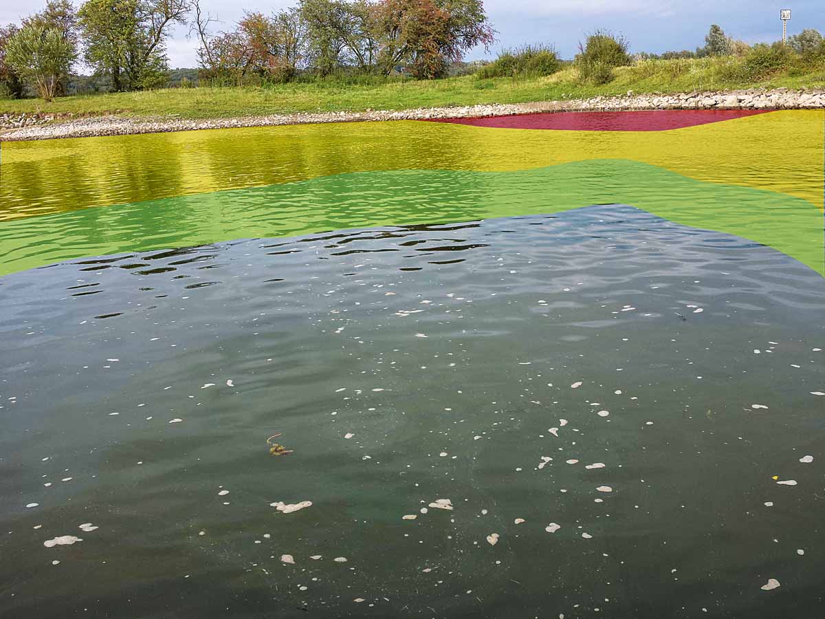 Die Futterfische stehen tief hinten in der Buhne. Raubfische warten oft am Übergang zum tieferen Wasser. Foto: Blinker/S.Gockel