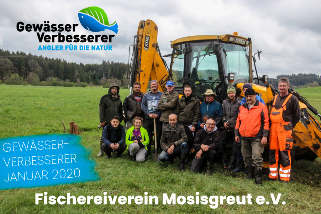 Die Anglerinnen und Angler des Fischereivereins Mosisgreut e.V. beim Bachprojekt Gewässerunterhaltung Holzmühlebach. Dieses Gewässer wurde offiziell verbessert! Foto: Fischereiverein Mosisgreut e.V.