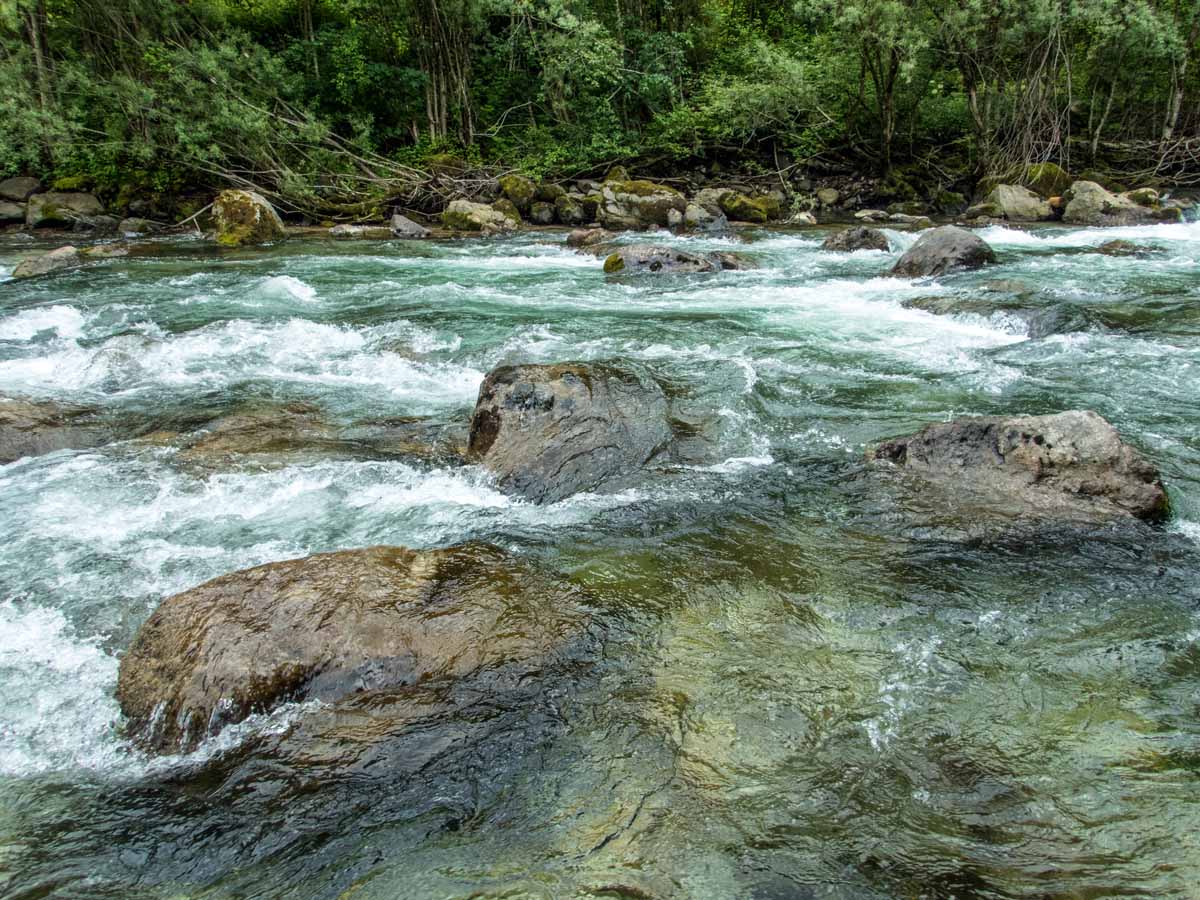 Lebensraum für Steinfliegen und perfektes Einsatzgebiet für den Stimulator. Die Fische müssen sich binnen einer Sekunde zum Angriff oder dagegen entscheiden. Foto: H. Bayler