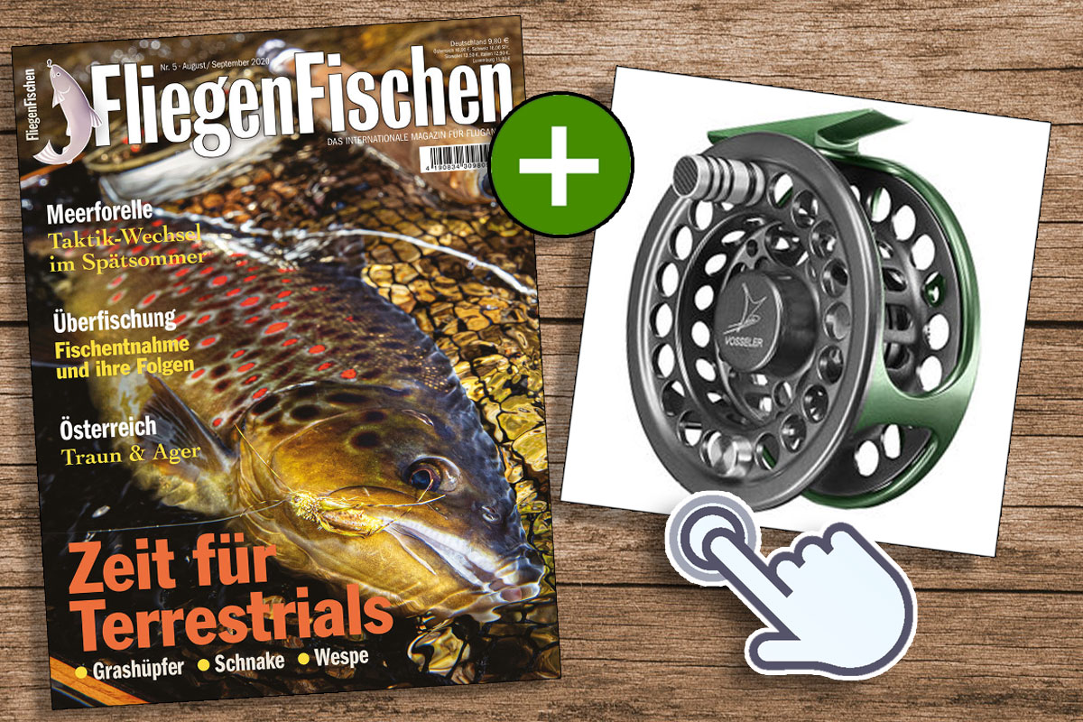 Wollen Sie sich von der Qualität der Vosseler-Rollen selbst überzeugen? Zum FliegenFischen-Abo erhalten Sie die Vosseler DC2 zum absoluten Vorteilspreis! Bild: FliegenFischen