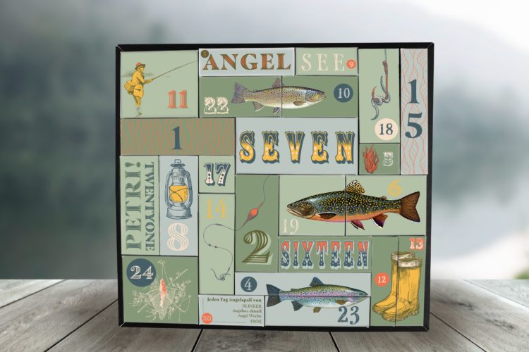 Dieser Angler Adventskalender ist voll und ganz mit Ködern und Zubehör für den Angelsee befüllt – sogar eine Stationärrolle ist enthalten!