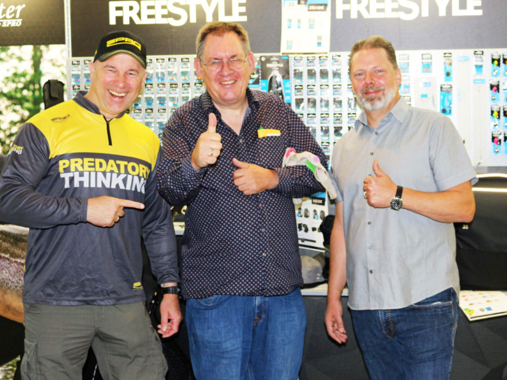 Die drei von der Fangstelle (v.r.): Spro Sales Manager Markus Brill-Heck, Blinker-Redakteur André Pawlitzki, Spro-Teamangler und Angelguide Jan Pusch. Foto: A. Pawlitzki