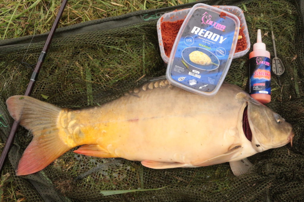 Zum Karpfenangeln nutzt André derzeit einen Mango-Mix von Ultra Fishing. Ob er ihm auch diesmal gute Dienste leisten wird? Foto: A. Pawlitzki