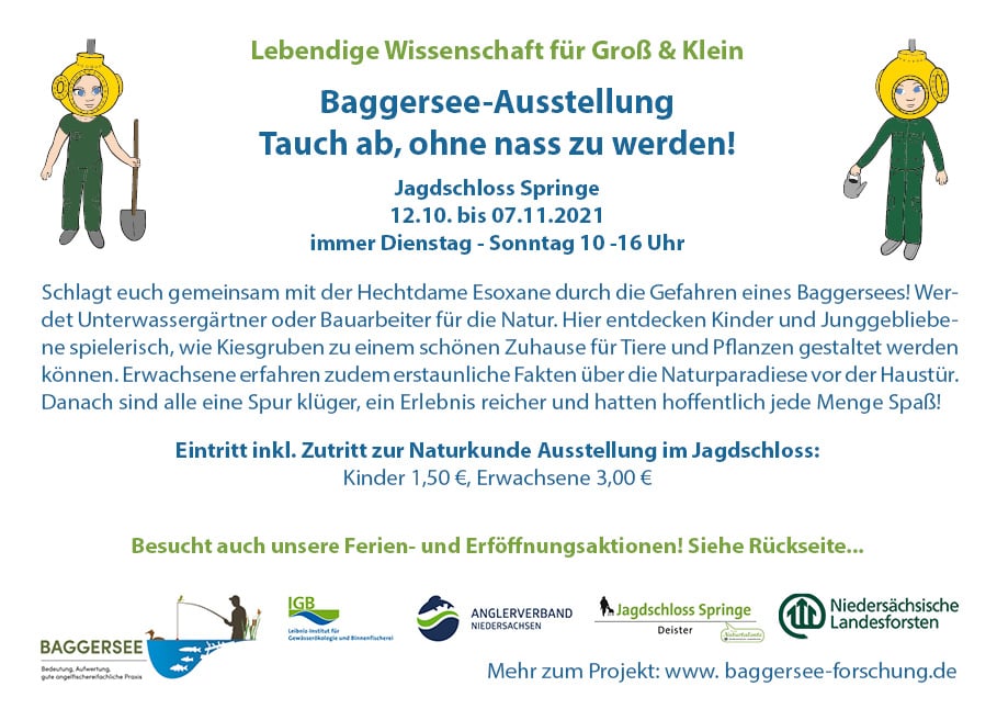 Die Baggersee-Ausstellung „Tauch ab, ohne nass zu werden“ bringt Groß und Klein das Leben im Baggersee näher. Foto: Projekt Baggersee