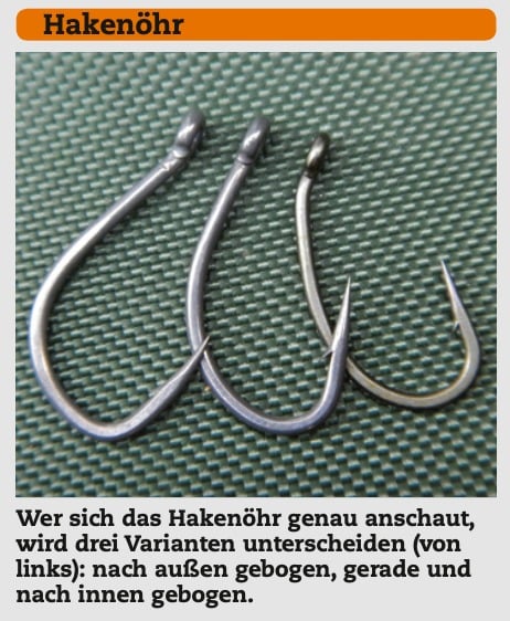 Drei Haken mit verschiedenen Öhren.