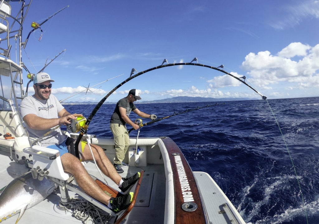 Auch mit Kampfstuhl verlangt der Drill von Marlin und Thun dem Angler einiges ab! Foto: J. Furtado