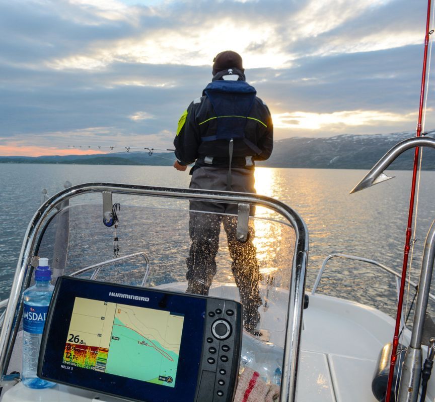 Bootsangler auf dem Meer