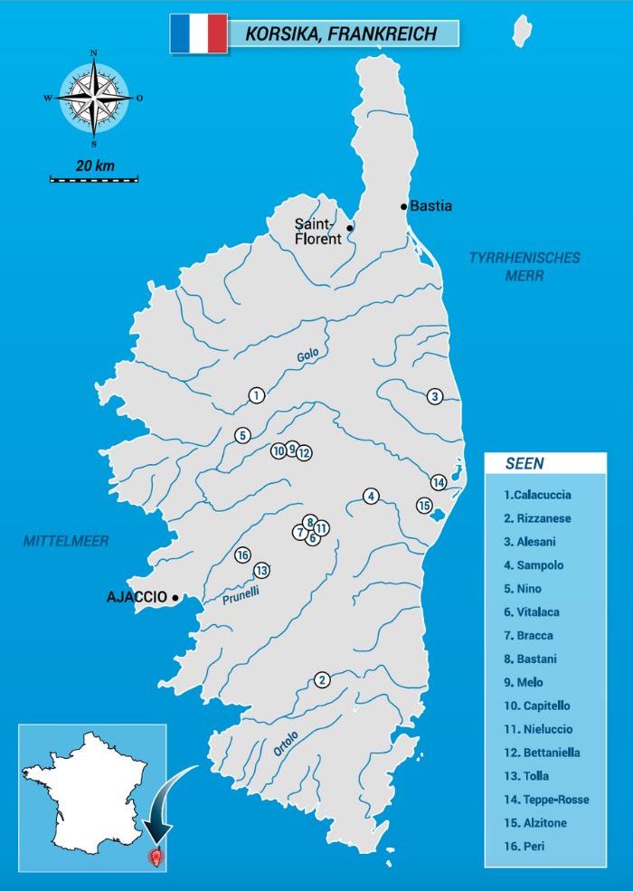 Korsikas Seen und Flüsse