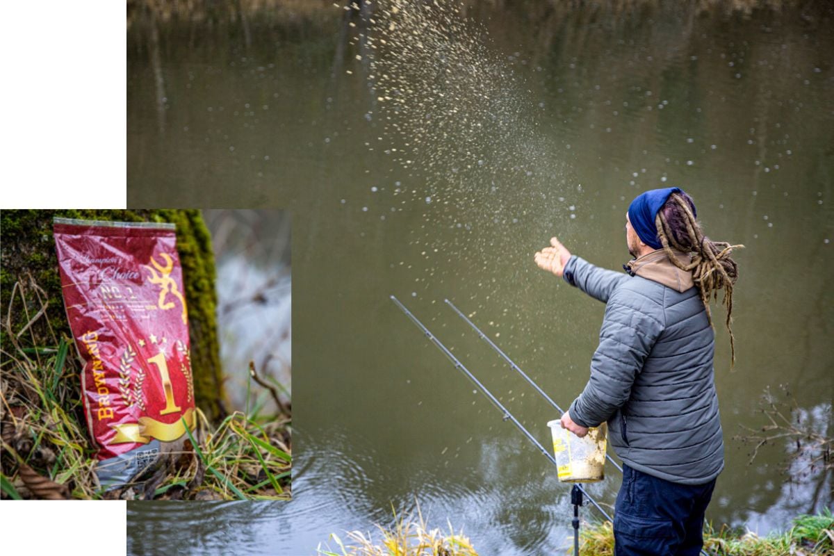 Angler beim Anfüttern