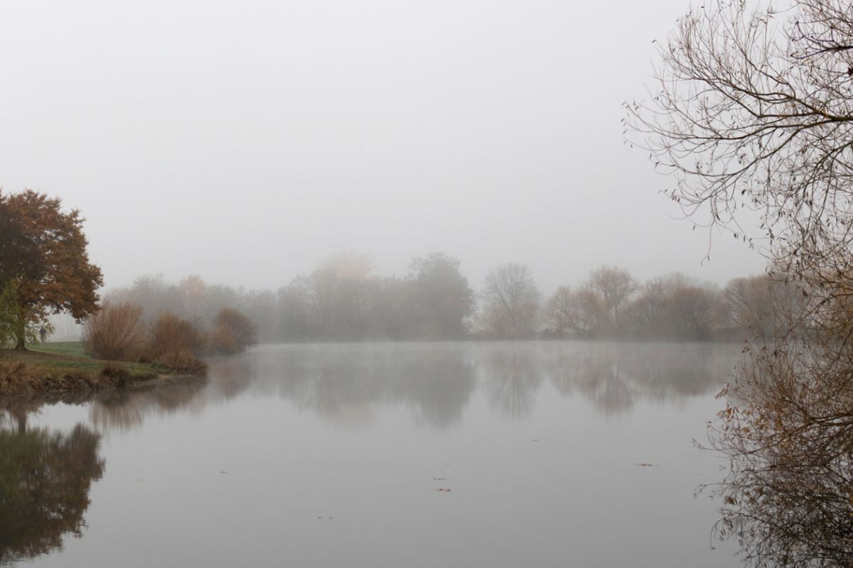 Spätherbst am Baggersee: Auch die kälteren Monate bieten stimmungsvolle Ansichten, die für die vielen Wartestunden entschädigen.