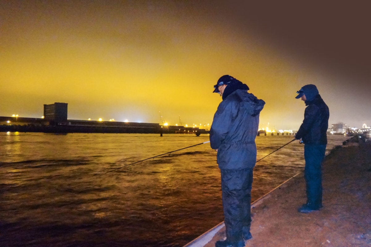 Angelplatz Platz Zanderangler Spinnfischer Spinnfischen Nacht Elbe